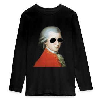 Mozart avec lunettes de soleil Légende cadeau cool - T-shirt manches longues Premium Ado - noir - Devant - AI Model Kid Female (0cm)