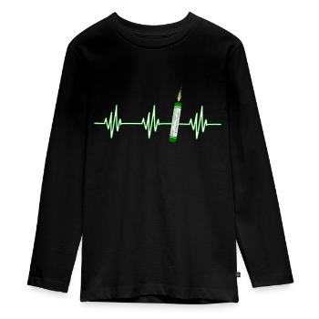 Heartbeat Pyro Cracker - Teenager Premium Bio Langarmshirt - Schwarz - Vorne - AI Model Kid Female (0cm)