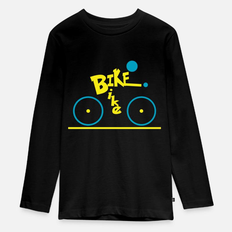 Conception simple de vélo - T-shirt manches longues Premium Ado - noir