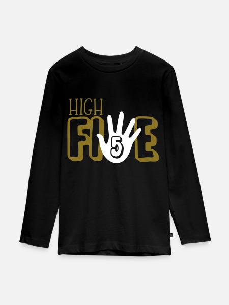 high 5 birthday - Teenager Premium Organic Long Sleeve Shirt - black
