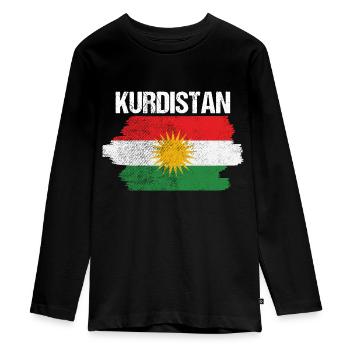 Kurdistan BytheManzanitas - Teenager Premium Bio Langarmshirt - Schwarz - Vorne - AI Model Kid Female (0cm)