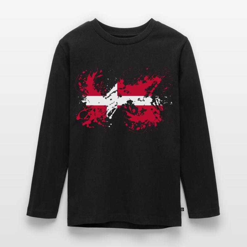 Drapeau danois Danemark Drapeau Drapeau T-shirt manches longues Premium Ado