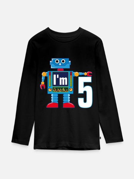 Robot 5 ans - T-shirt manches longues Premium Ado - noir