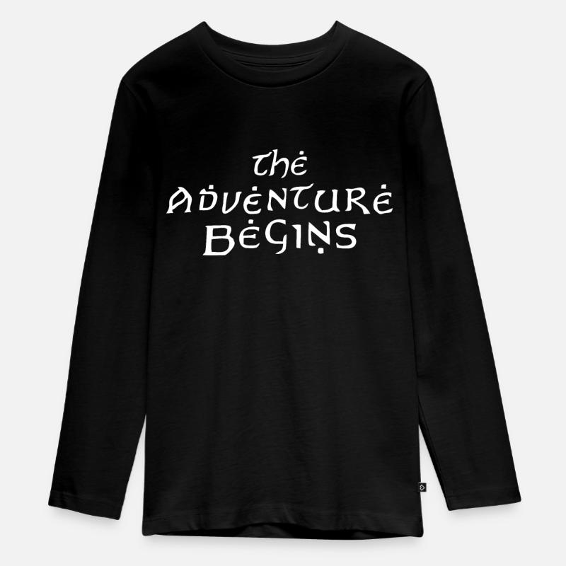 Das Abenteuer beginnt - Teenager Premium Bio Langarmshirt - Schwarz