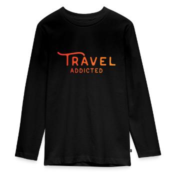 Recherche de voyage - T-shirt manches longues Premium Ado - noir - Devant - AI Model Kid Female (0cm)