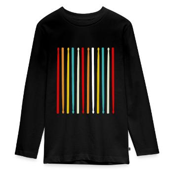 pilons - T-shirt manches longues Premium Ado - noir - Devant - AI Model Kid Female (0cm)