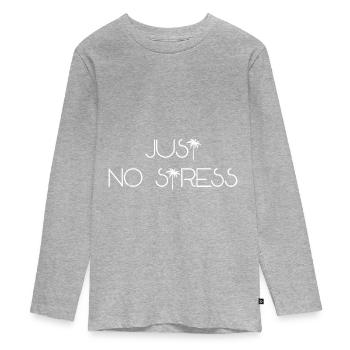 JUSTE AUCUN STRESS (w) - T-shirt manches longues Premium Ado - gris chiné - Devant