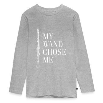 Flûte clarinette instrument à vent musique musicien - T-shirt manches longues Premium Ado - gris chiné - Devant