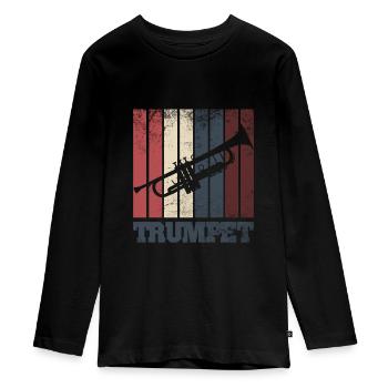 trompete - Teenager Premium Bio Langarmshirt - Schwarz - Vorne - AI Model Kid Female (0cm)