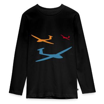 segelflug segelflieger segelflugzeug - Teenager Premium Bio Langarmshirt - Schwarz - Vorne - AI Model Kid Female (0cm)