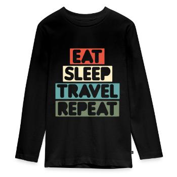 Voyageur de vacances - T-shirt manches longues Premium Ado - noir - Devant - AI Model Kid Female (0cm)