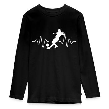 Fußball Soccer - Teenager Premium Bio Langarmshirt - Schwarz - Vorne - AI Model Kid Female (0cm)