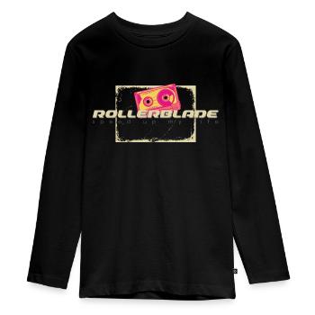 80s tape rollerblader - Teenager Premium Bio Langarmshirt - Schwarz - Vorne - AI Model Kid Female (0cm)