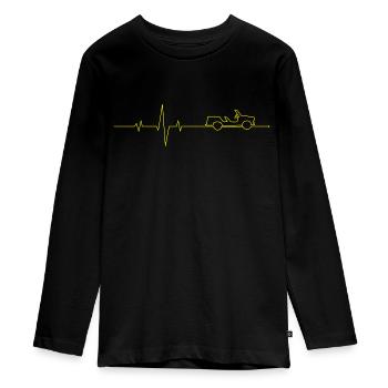  Kübel Cabrio pulsation cardiaque P 601 jaune - T-shirt manches longues Premium Ado - noir - Devant - AI Model Kid Female (0cm)