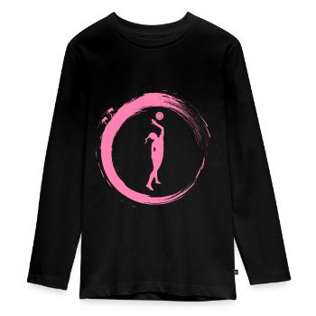 beach-volley - T-shirt manches longues Premium Ado - noir - Devant - AI Model Kid Female (0cm)