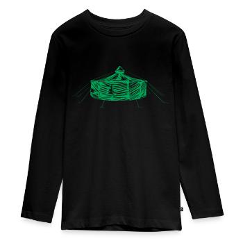 jurte_green - T-shirt manches longues Premium Ado - noir - Devant - AI Model Kid Female (0cm)