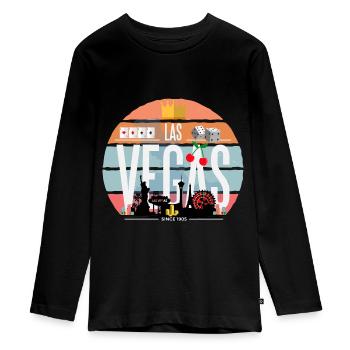 Las Vegas - T-shirt manches longues Premium Ado - noir - Devant - AI Model Kid Female (0cm)