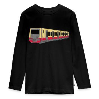 Berliner S-Bahn - Teenager Premium Bio Langarmshirt - Schwarz - Vorne - AI Model Kid Female (0cm)