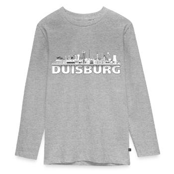 duisburg_city_lines - Teenager Premium Organic Long Sleeve Shirt - heather grey - Front