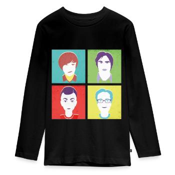 The Big Bang Theory Smart Heads Team Pop Art - Teenager Premium Organic Long Sleeve Shirt - black - Front - AI Model Kid Female (0cm)