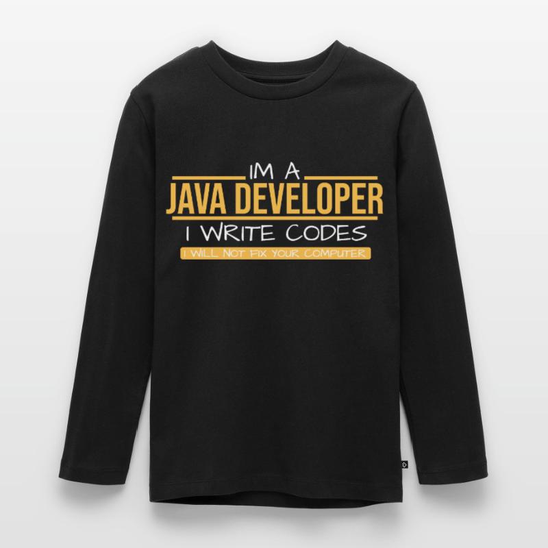 Java Developer Teenager Premium Bio Langarmshirt