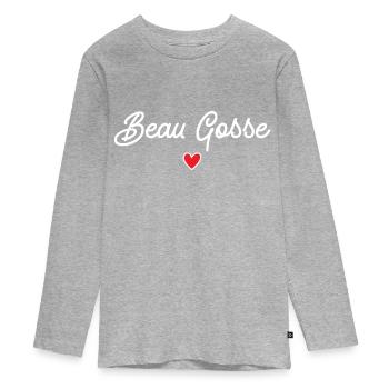 Beau Gosse - T-shirt manches longues Premium Ado - gris chiné - Devant
