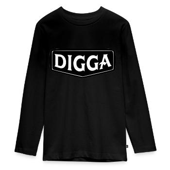 digga Alter bro moin hamburg hip hop oldschool type - Teenager Premium Organic Long Sleeve Shirt - black - Front - AI Model Kid Female (0cm)