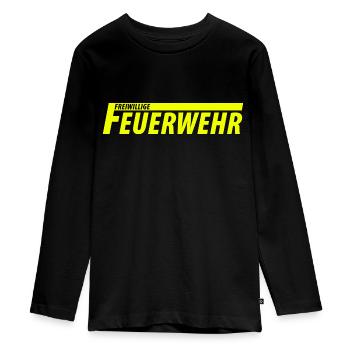 Freiwillige Feuerwehr - Teenager Premium Bio Langarmshirt - Schwarz - Vorne - AI Model Kid Female (0cm)