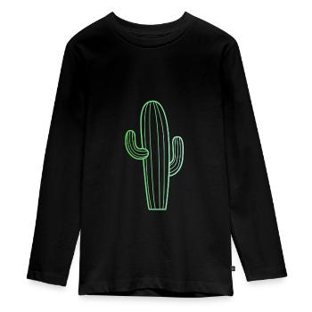 cactus - Teenager Premium Organic Long Sleeve Shirt - black - Front - AI Model Kid Female (0cm)
