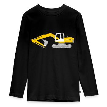 crawler excavator - Teenager Premium Organic Long Sleeve Shirt - black - Front - AI Model Kid Female (0cm)