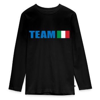 Support-Team Italien - Teenager Premium Bio Langarmshirt - Schwarz - Vorne - AI Model Kid Female (0cm)