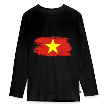 Viêt Nam Drapeau - T-shirt manches longues Premium Ado - noir - Devant - AI Model Kid Female (0cm)