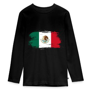 Drapeau mexique - T-shirt manches longues Premium Ado - noir - Devant - AI Model Kid Female (0cm)