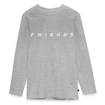 Friends Logo - Teenager Premium Bio Langarmshirt - Grau meliert - Vorne