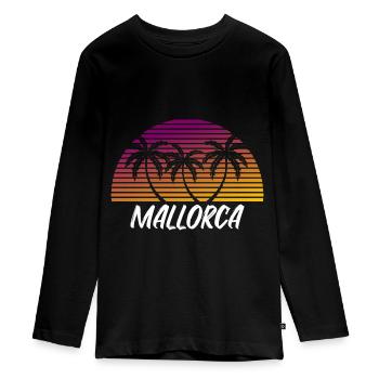 Majorca - Teenager Premium Organic Long Sleeve Shirt - black - Front - AI Model Kid Female (0cm)