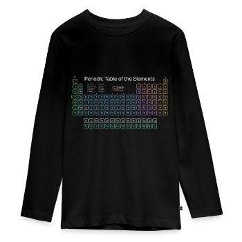 Periodic Table Of The Elements Periodic Table - Teenager Premium Organic Long Sleeve Shirt - black - Front - AI Model Kid Female (0cm)