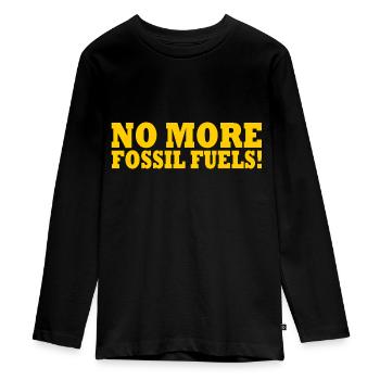 No more fossil fuels - Teenager Premium Organic Long Sleeve Shirt - black - Front - AI Model Kid Female (0cm)