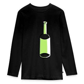 Bottle empty - Teenager Premium Organic Long Sleeve Shirt - black - Front - AI Model Kid Female (0cm)