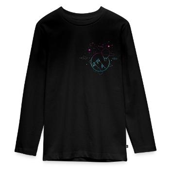 Paysage de montagne dégradé minimaliste - T-shirt manches longues Premium Ado - noir - Devant - AI Model Kid Female (0cm)
