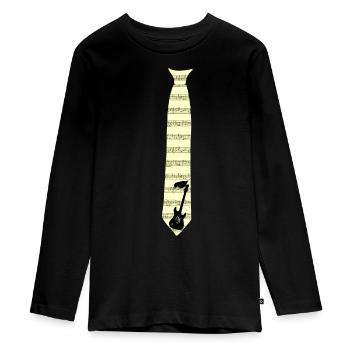 Tie Music - Teenager Premium Organic Long Sleeve Shirt - black - Front - AI Model Kid Female (0cm)