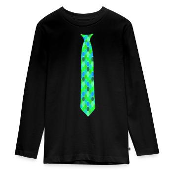 Krawatte Dots Muster bunt Anzug - Teenager Premium Bio Langarmshirt - Schwarz - Vorne - AI Model Kid Female (0cm)