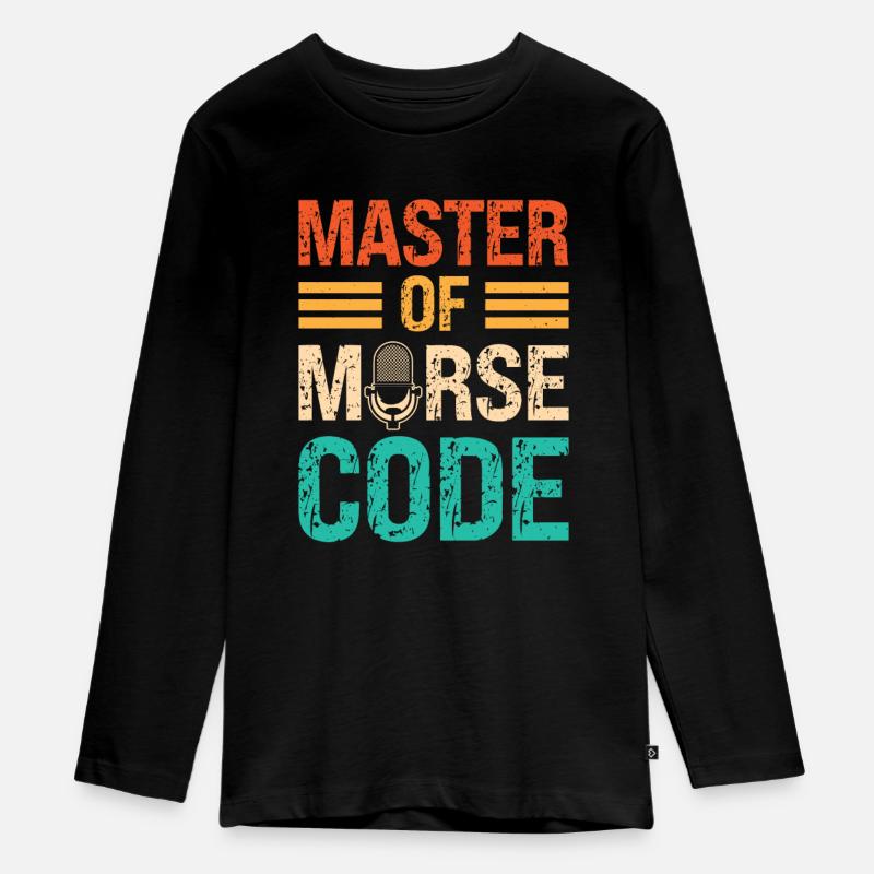 Maître du dicton en code Morse - Conférencier du programme - T-shirt manches longues Premium Ado - noir