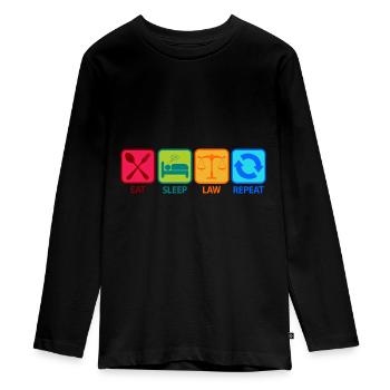 Anwalt Spruch Sprüche Lustige witzige Cool Männer - Teenager Premium Bio Langarmshirt - Schwarz - Vorne - AI Model Kid Female (0cm)