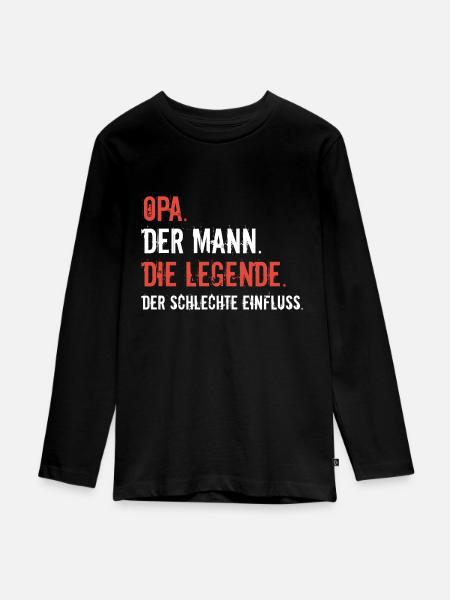 Lustiges Opa Sprüche Geschenk - Teenager Premium Bio Langarmshirt - Schwarz