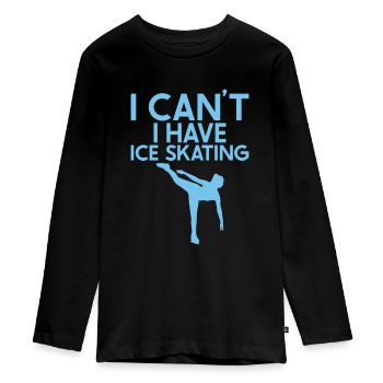 Eislaufen - Teenager Premium Bio Langarmshirt - Schwarz - Vorne - AI Model Kid Female (0cm)