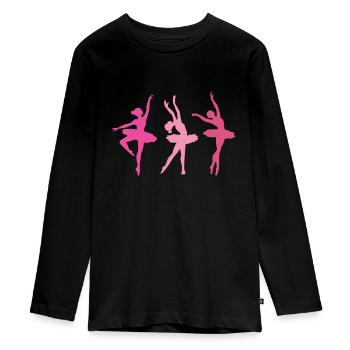 Ballet - T-shirt manches longues Premium Ado - noir - Devant - AI Model Kid Female (0cm)