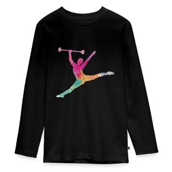 Tambourstab tourbillonnant - T-shirt manches longues Premium Ado - noir - Devant - AI Model Kid Female (0cm)