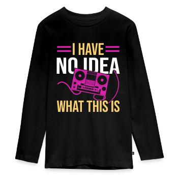 Fille garçon enfants 70 s 80 s 90 s Disco Costume tenue - T-shirt manches longues Premium Ado - noir - Devant - AI Model Kid Female (0cm)