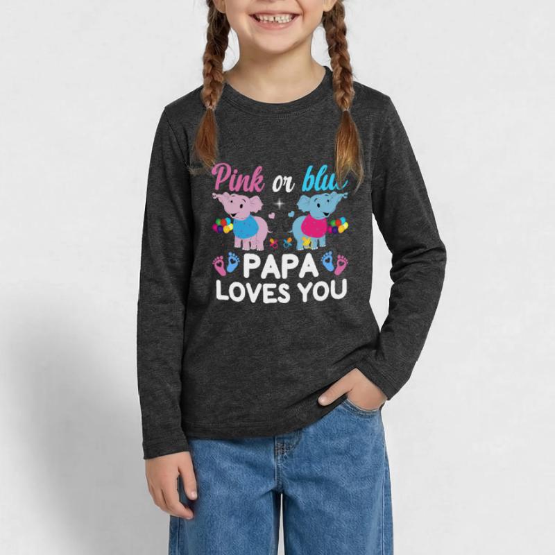 Pink Oder Blue Daddy Liebt Dich Geschlecht Teenager Premium Bio Langarmshirt