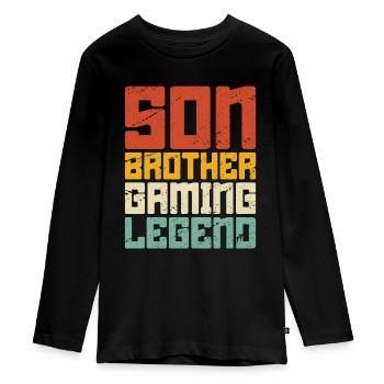 Jeux Vidéo Jeux Garçons Frère Adolescent - T-shirt manches longues Premium Ado - noir - Devant - AI Model Kid Female (0cm)